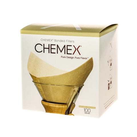 Natural Chemex Square Paper Filters designed for 6, 8, and 10 cup capacities.