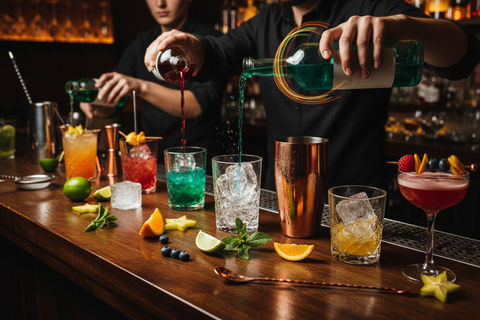 can you create picture of cocktails making without any text