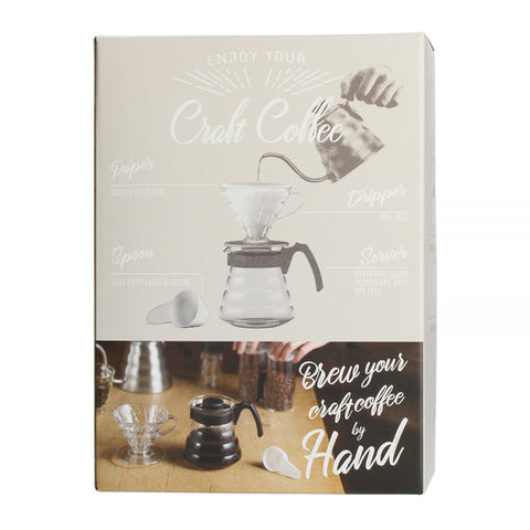 Hario V60 Brown Coffee Drip Kit - includes a dripper, server, and filters
